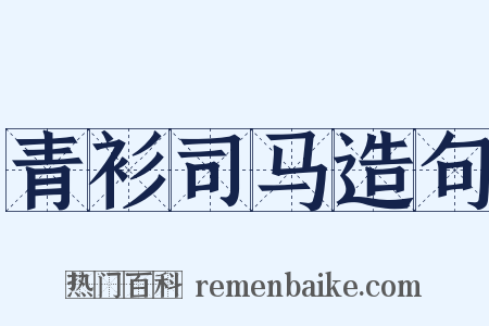 青衫司马造句是什么意思的图片
